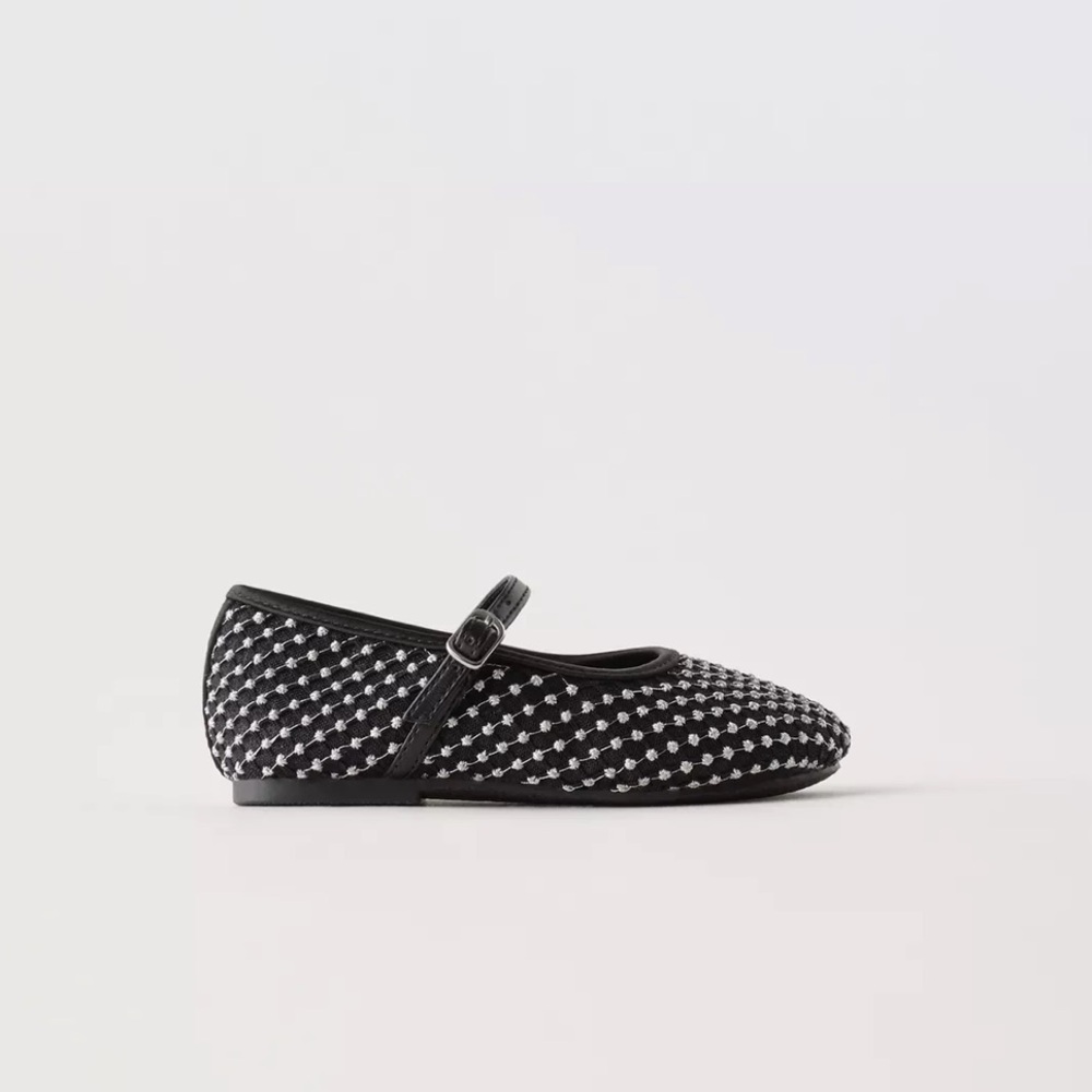 Zara Dotted Mesh Ballet Flats